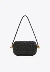 Bottega Veneta Dark Green Knot With Strap Lamb Leather Clutch In Dark Green