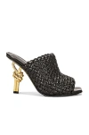 Bottega Veneta 90mm Mini Weave Nappa Leather Knot Mule Sandals In Black