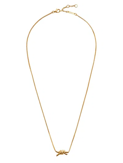 Bottega Veneta Adjustable Length Knot Detail Necklace In Grey