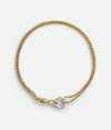 Bottega Veneta Knot Necklace In Silver/yellow Gold