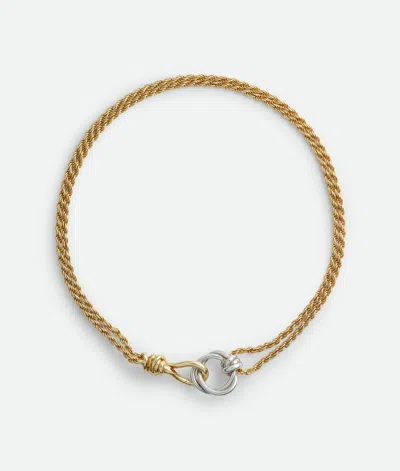 Bottega Veneta Knot Necklace In Silver/yellow Gold