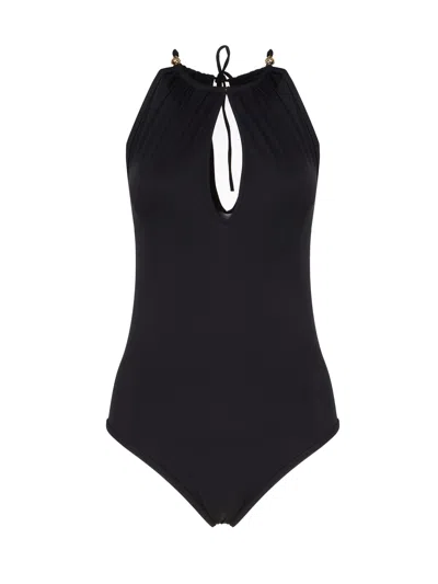 Bottega Veneta Knot One-piece Swimsuit In Black