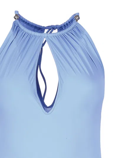 Bottega Veneta Knot One-piece Swimsuit In Blue