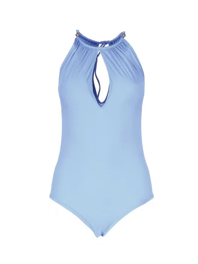 Bottega Veneta Knot One-piece Swimsuit In Blue