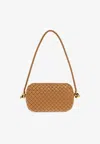 Bottega Veneta Knot Padded Intrecciato Leather Shoulder Bag In Camel