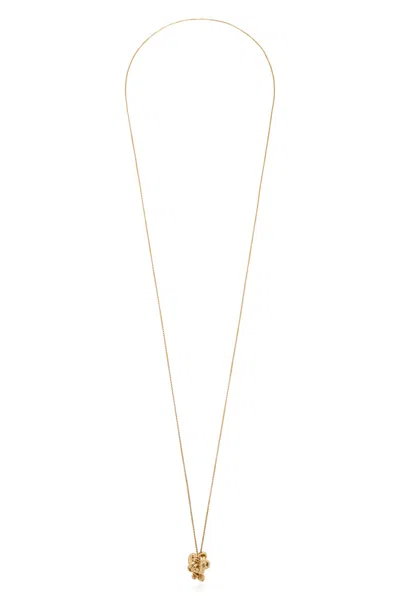 Bottega Veneta Knot Pendant Necklace In Golden