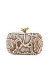 Bottega Veneta Knot Python Minaudiere In Roccia/brass