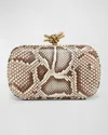 Bottega Veneta Knot Python Minaudiere In Roccia Brass