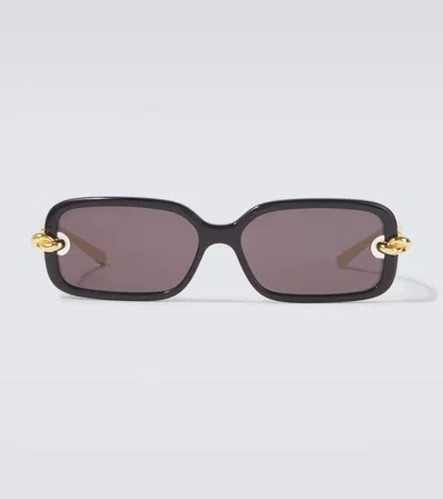 Bottega Veneta Knot Rectangular Sunglasses In Brown