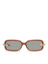 Bottega Veneta Knot Rectangular Sunglasses In Brown