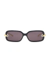 Bottega Veneta Knot Rectangular Sunglasses In Black