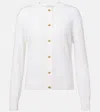 Bottega Veneta Womens Rib Knot-button Wool Knitted Cardigan Chalk