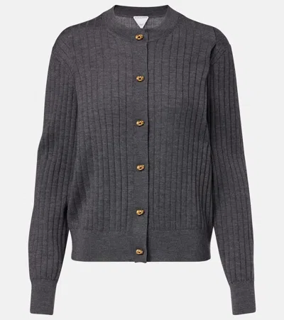 BOTTEGA VENETA KNOT RIBBED-KNIT WOOL CARDIGAN