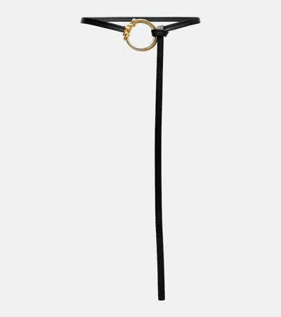 Bottega Veneta Knot Ring Leather Belt In Black