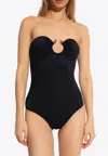 Bottega Veneta Stretch Nylon One Piece Swimsuit In Black