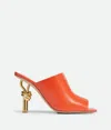 Bottega Veneta Orange Nappa Leather Knot Heels In New Orange