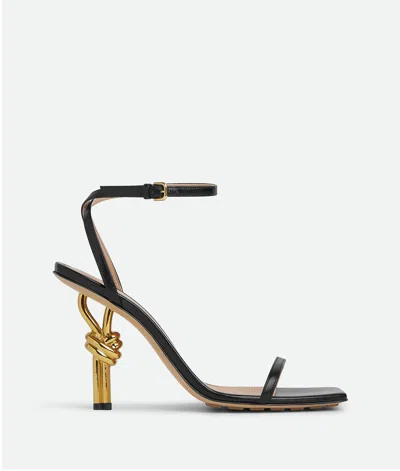 Bottega Veneta Leather Knot-heel Ankle-strap Sandals In Black