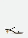 Bottega Veneta Leather Two-band Knot Slide Sandals In Black  