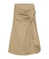 Bottega Veneta Compact Cotton Skirt With Knot Detail In Nude