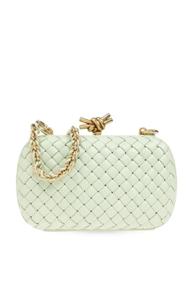 Bottega Veneta Knot Small Shoulder Bag In Green