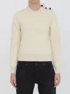Bottega Veneta Rib Wool Sweater With Knot Detail In Neutral