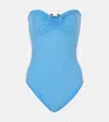 Bottega Veneta Blue Knot Ring One-piece Swimsuit In Blue