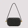 Bottega Veneta Dark Green Knot With Strap Lamb Leather Clutch In Dark Green Brass