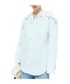 Bottega Veneta Knotted Button-up Cotton Shirt In White