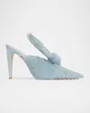 Bottega Veneta Knotted Calf Hair Mule Pumps In Hail