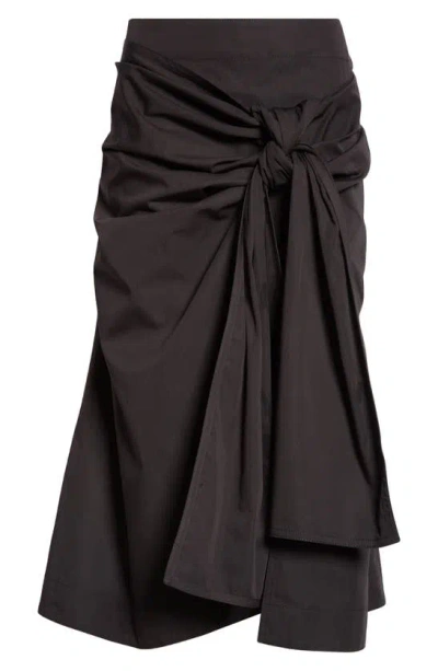 Bottega Veneta Knotted Midi Skirt In Black