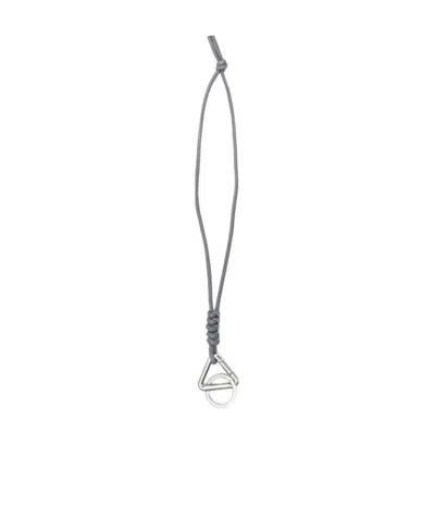 Bottega Veneta Knotted Geometric Keychain In Gray