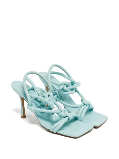 Pre-owned Bottega Veneta Knotted Leather Sandals In Blue