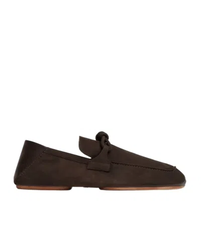Bottega Veneta Knotted Loafers In Dark Chocolate