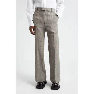 Bottega Veneta Knotted Mélange Trousers In Brown/white/blue