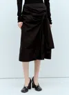 Bottega Veneta Knotted Midi Skirt In Black