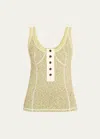 Bottega Veneta Knotted Mouline Cotton Jersey Tank Top In Sand