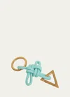 Bottega Veneta Knotted Napa Key Chain In 3965 Green Oasis-