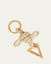 Bottega Veneta Knotted Napa Key Chain In 9009 White-gold