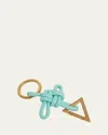 Bottega Veneta Knotted Napa Key Chain In Green Oasis-gold