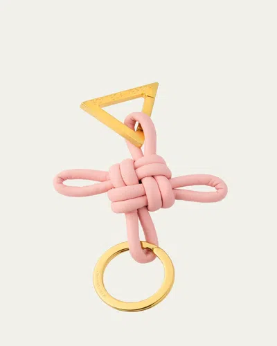 Bottega Veneta Knotted Napa Key Chain In Pink