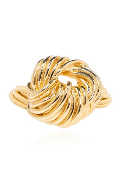 Bottega Veneta Knotted Pendant Ring In Gold