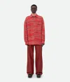 Bottega Veneta Men's Red Multi-knotted Viscose Overshirt In Red/multicolour
