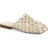 Bottega Veneta White Supple Lambskin Flat Sandals