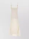 Bottega Veneta Lace Dress With Spaghetti Straps And Flared Hem In Gray