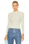 Bottega Veneta Lace Knit Sweater In Pistachio & Bone