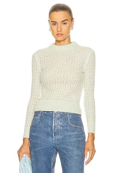 Bottega Veneta Lace Knit Sweater In Pistachio & Bone