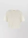 Bottega Veneta Lace Round Neck Fish Top In Neutral