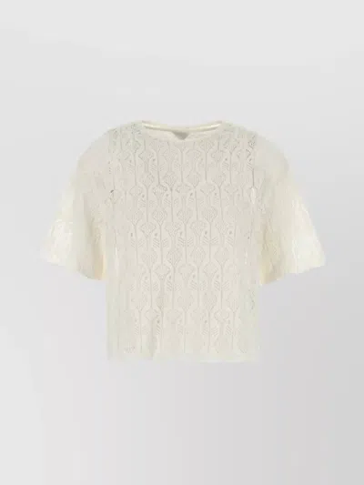BOTTEGA VENETA LACE ROUND NECK FISH TOP