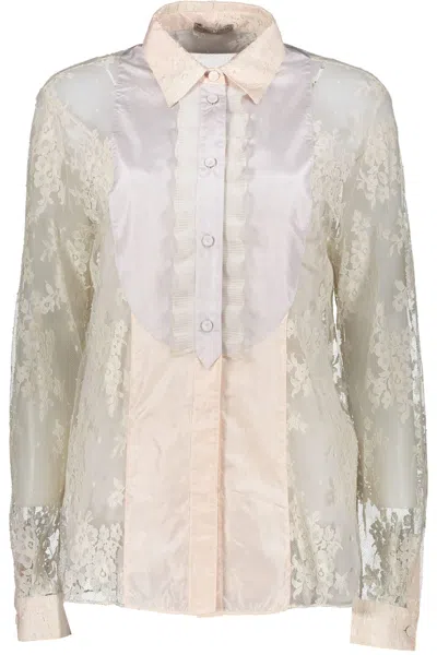 Bottega Veneta Lace Shirt In Pink