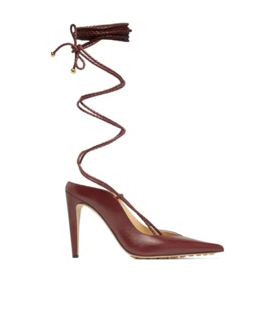 Bottega Veneta Lace-up High Heels In Cherry